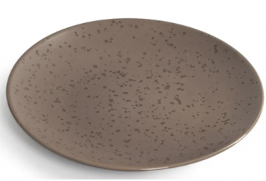Тарелка десертная  DROPS серо-коричневый 20см. &mdash; Posudio