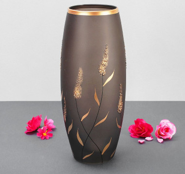 Ваза &quot;Ростки&quot; коричневая 8х11х26 см — Posudio