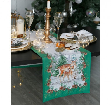 Дорожка на стол новогодняя «Этель: Новогодний лес», 40 × 147 см, 100 % хлопок, саржа, 190 г/м² — Posudio