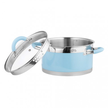 LR02-444 Кастрюля нерж. SKY BLUE 13*24см.( 5,7л.) &mdash; Posudio