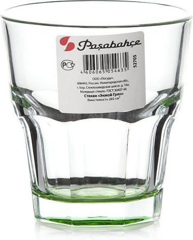 Стакан ЭНЖОЙ ГРИН 265 мл (дно зелен.) &mdash; Posudio