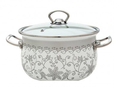 Кастрюля эмал. сфер. &quot;Шарлиз&quot; 2,9л. — Posudio