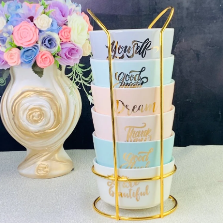 Набор из 6 салатников 350 мл на подставке в под.уп.(х8)Фарфор 133-244 фото 1 — Posudio