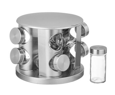 НАБОР БАНОЧЕК ДЛЯ СПЕЦИЙ ИЗ 8 ШТ. 90 МЛ НА ВРАЩАЮЩЕЙСЯ ПОДСТАВКЕ 172-147 фото 1 &mdash; Posudio