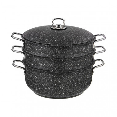 Кастрюля-мантоварка "GRACE" трехслойное покр granit(Турция) &mdash; Posudio