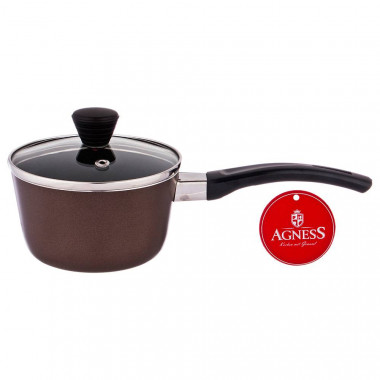 Ковшик с антиприг. покрытием"ШОКОЛАД" 600мл.AGNESS &mdash; Posudio