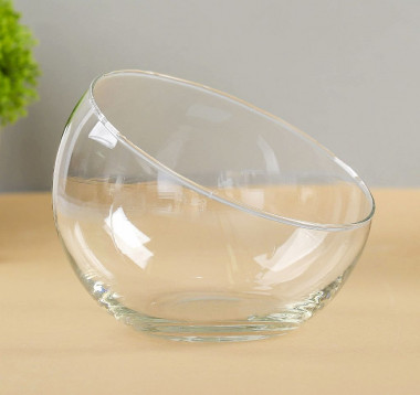 Ваза &quot;Анабель&quot; шаровая с косым резом  d-12см; h-9.5см,  0,8л — Posudio