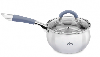 Сотейник нерж 16х8,5см, 1,8л, капсул индук дно, крышка LARA BELL, LR03-14 &mdash; Posudio