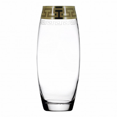 Ваза &quot;Флора&quot; с рис. &quot;Греческий узор&quot; (Гусь Хрусталь) GE03-3966НГ — Posudio