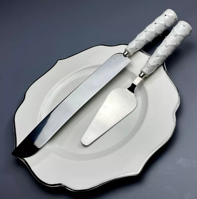 Набор для торта лопатка и нож СЕВЕРНОЕ СИЯНИЕ в под. уп (х18)Керамика 110-120 фото 1 — Posudio