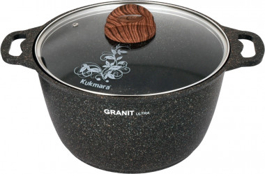 Кастрюля 6л. со стеклян. крышкой Granit ultra(original) &mdash; Posudio
