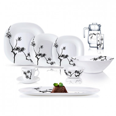 Столовый сервиз  CARINE MING BLACK 46пр 6перс — Posudio