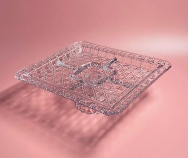 Менажница квадратная 35,6см. на ножке в под. уп. стекло &mdash; Posudio