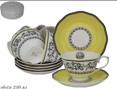 Чайный набор 12пр. 250 мл PROVENCE в под.уп.(х6)Фарфор 105-914 — Posudio