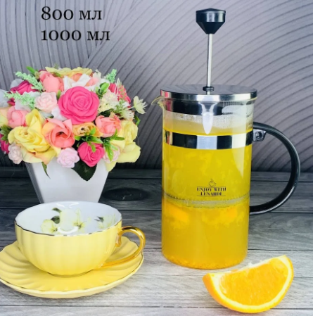 Френч-пресс 1000мл. в под.уп.(х12)Стекло 139-013 фото 1 — Posudio