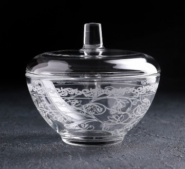 Сахарница с граворовкой &quot;ФЛОРА&quot; 250мл. — Posudio