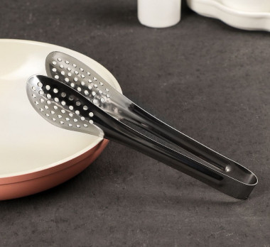 Щипцы кухонные с перфорацией, 201 сталь, 18х3,6 см — Posudio