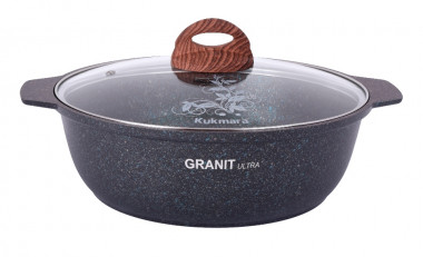 Кастрюля-жаровня 3л со стек.крыш. Granit ultra blue (КУКМАРА) &mdash; Posudio
