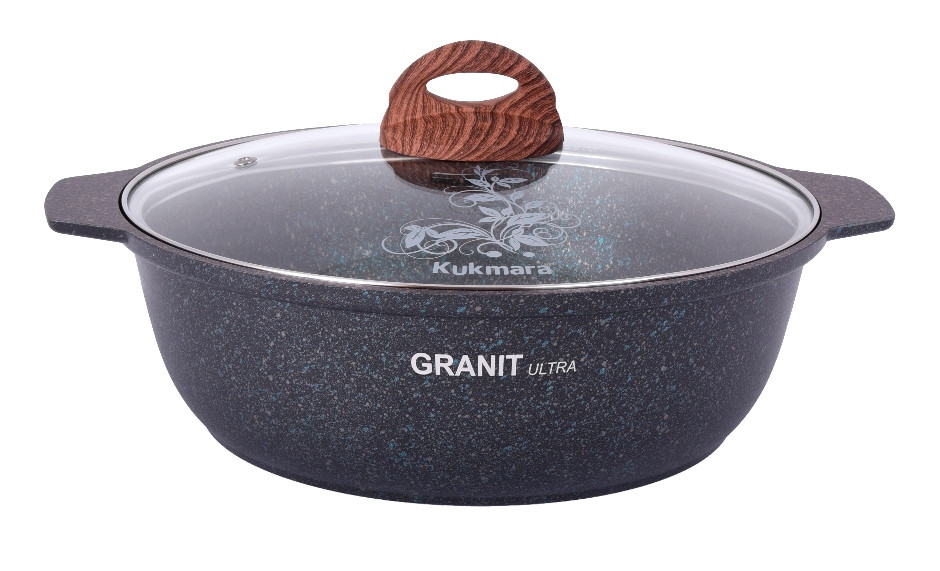 Кастрюля-жаровня 3л со стек.крыш. Granit ultra blue (КУКМАРА) фото 1 — Posudio