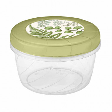 Банка с завинч крышкой с декором 0,6л.(ЗЕЛЕНЫЙ) &mdash; Posudio
