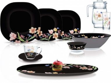 Столовый сервиз Сarine minuet black neo 46 предметов на 6 персон — Posudio
