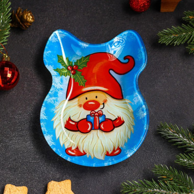 Блюдо сервировочное Доляна «Бант. Гномик», 18,5×13×2 см, цвет голубой — Posudio