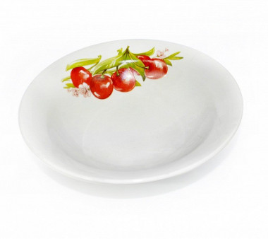 Тарелка глубокая 200мм Кубаньфарфор Вишня новая 055 &mdash; Posudio