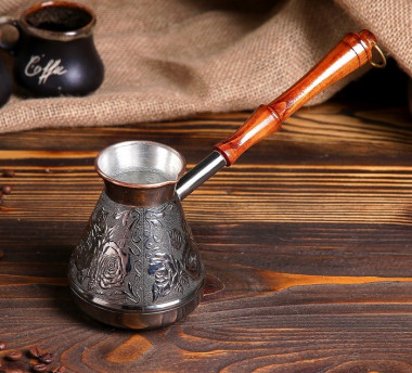 Турка для кофе медная «Роза», 0,4 л &mdash; Posudio