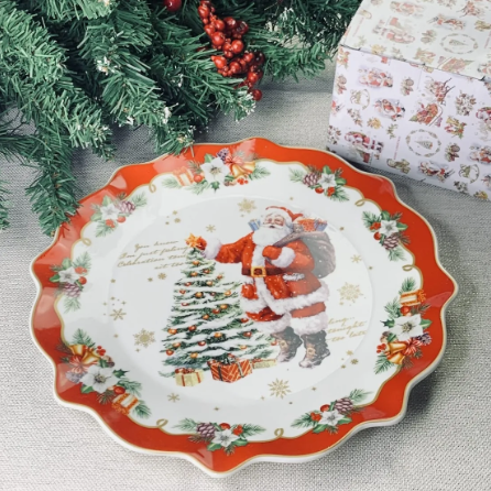 Блюдо 30,5см НОВЫЙ ГОД в под.уп.(х12)Фарфор 205-301 фото 1 — Posudio