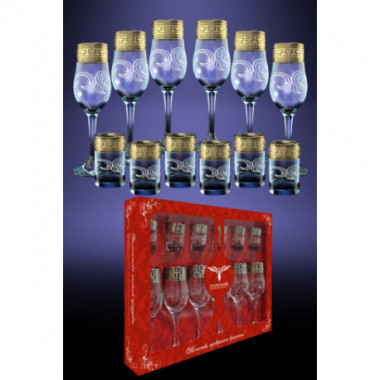 Набор 12пр. с рис. &quot;Версаче&quot; (Гусь Хрусталь) — Posudio