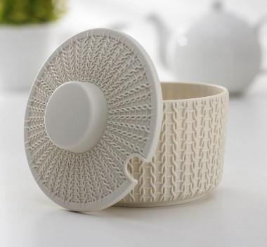 Сахарница &quot;ВЯЗАНИЕ&quot; цвет белый — Posudio