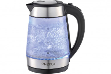 Чайник ENERGY E-254 (1.7л)  стекло, пластик цвет черный &mdash; Posudio