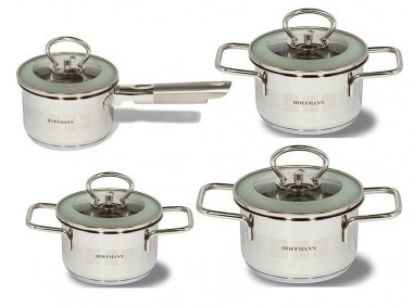 HM 5322 набор кастрюль.нерж.сталь 8 пр. — Posudio