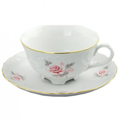 Чайная пара 250мл Cmielow Rococo Роза 8002031 G577 &mdash; Posudio