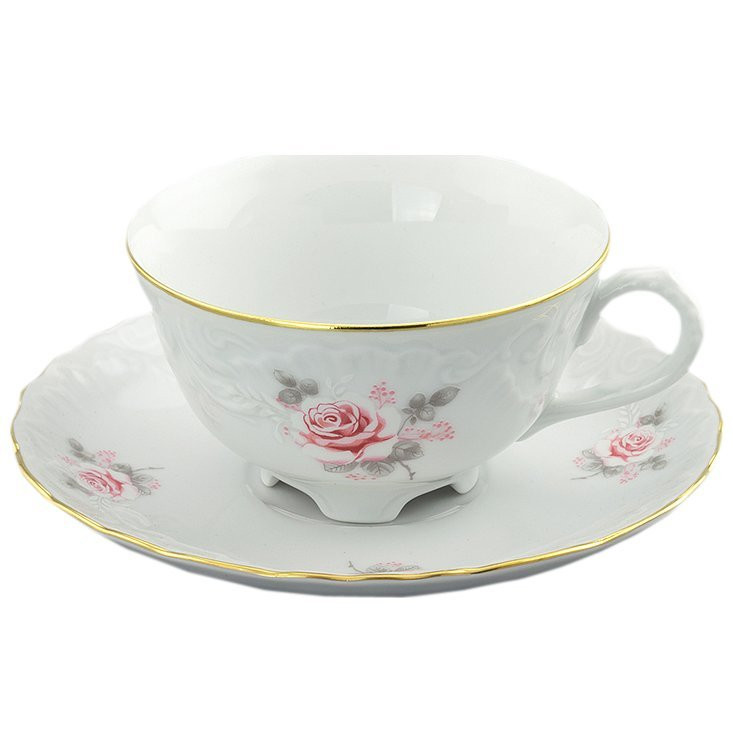 Чайная пара 250мл Cmielow Rococo Роза 8002031 G577 фото 1 — Posudio
