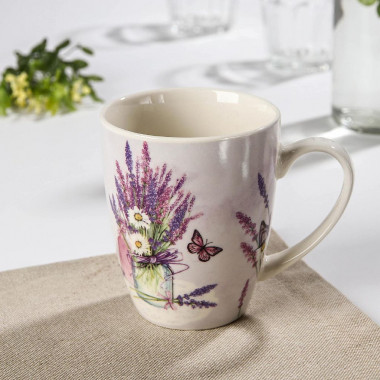 Кружка "Романтичная лаванда" 400  мл, 12х8,5х10,5 см &mdash; Posudio