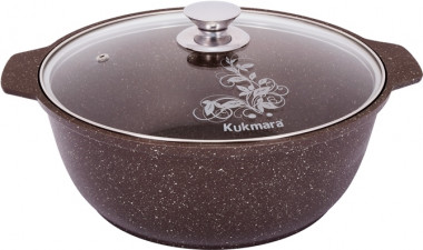 Кастрюля-жаровня 3л со стек.крыш. (КУКМАРА) кофейный мрамор &mdash; Posudio