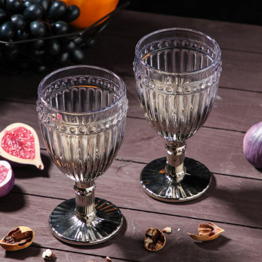 Набор бокалов 2 шт &quot;Босфор&quot; 250 мл 8,5х16,5 см, цвет градиент серебро — Posudio