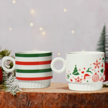 Набор кружек «Новогоднее настроение», 2 шт (250 мл) &mdash; Posudio