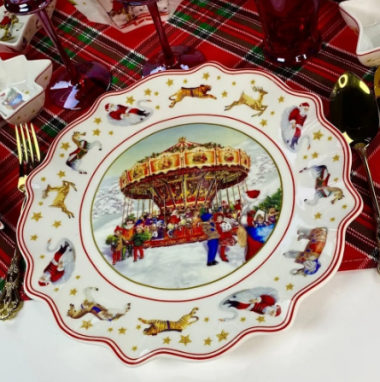 Круглое блюдо 30,5см НОВЫЙ ГОД в под.уп.(х12)Фарфор 305-171 — Posudio