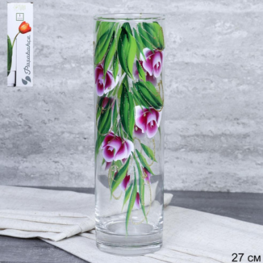 Ваза д/цветов ЧАЙНЫЙ с золотой отводкой &mdash; Posudio