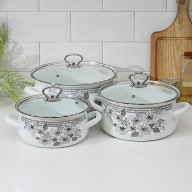 Набор кастрюль 3 пр "Серебро-1 Экстра ": Кастрюли 2л, 3л, 4л &mdash; Posudio