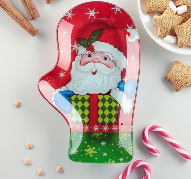 Блюдо сервировочное Доляна «Рукавица. Дари подарки», 22,5×14×2 см — Posudio