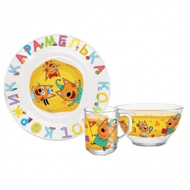 Набор посуды детский  "Три кота" &mdash; Posudio