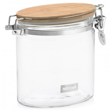 Ёмкость для сыпучих продуктов с крышкой из бамбука с замком, 0,8 л Nadoba Dusana &mdash; Posudio