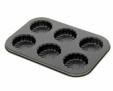 Форма для выпечки с а/п покрытием 27х18х3 см "Гербера" 6 ячеек &mdash; Posudio