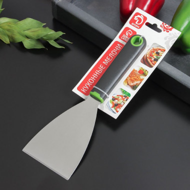 Лопатка-скребок &quot;Lime&quot; нерж. сталь, цвет черно-зеленый — Posudio