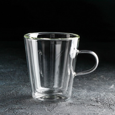 Кружка с двойными стенками "Конвекс" 240 мл, 8,6х10 см &mdash; Posudio