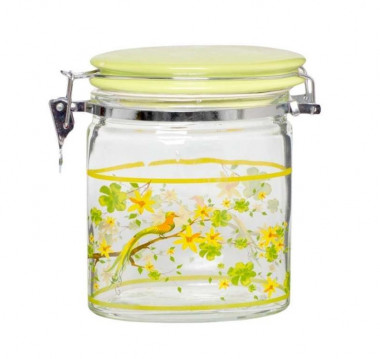 Банка стекл. овал. с кер. крыш. 700мл (Paradise Bird) &mdash; Posudio