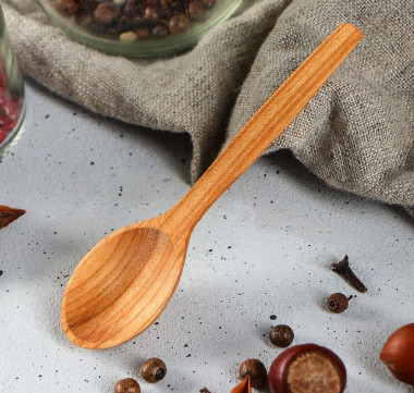 Ложка деревянная &quot;Чайная&quot;, 11х2,5 см, массив черешни — Posudio